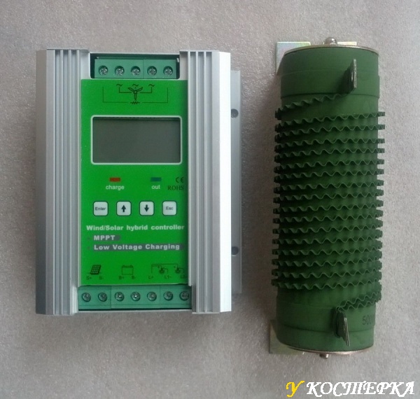 Гибридный контроллер для ветрогенератора MPPT 1400 Вт (800 Вт ветер + 600 Вт солнце).